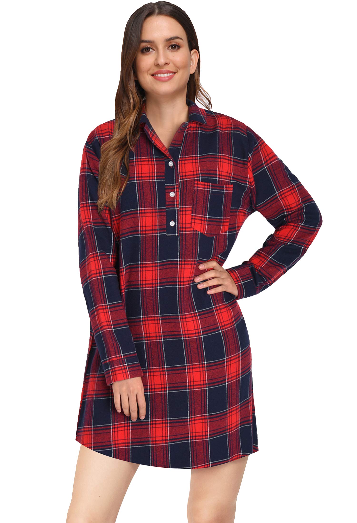 Women's Cotton Flannel Nightgown - Latuza