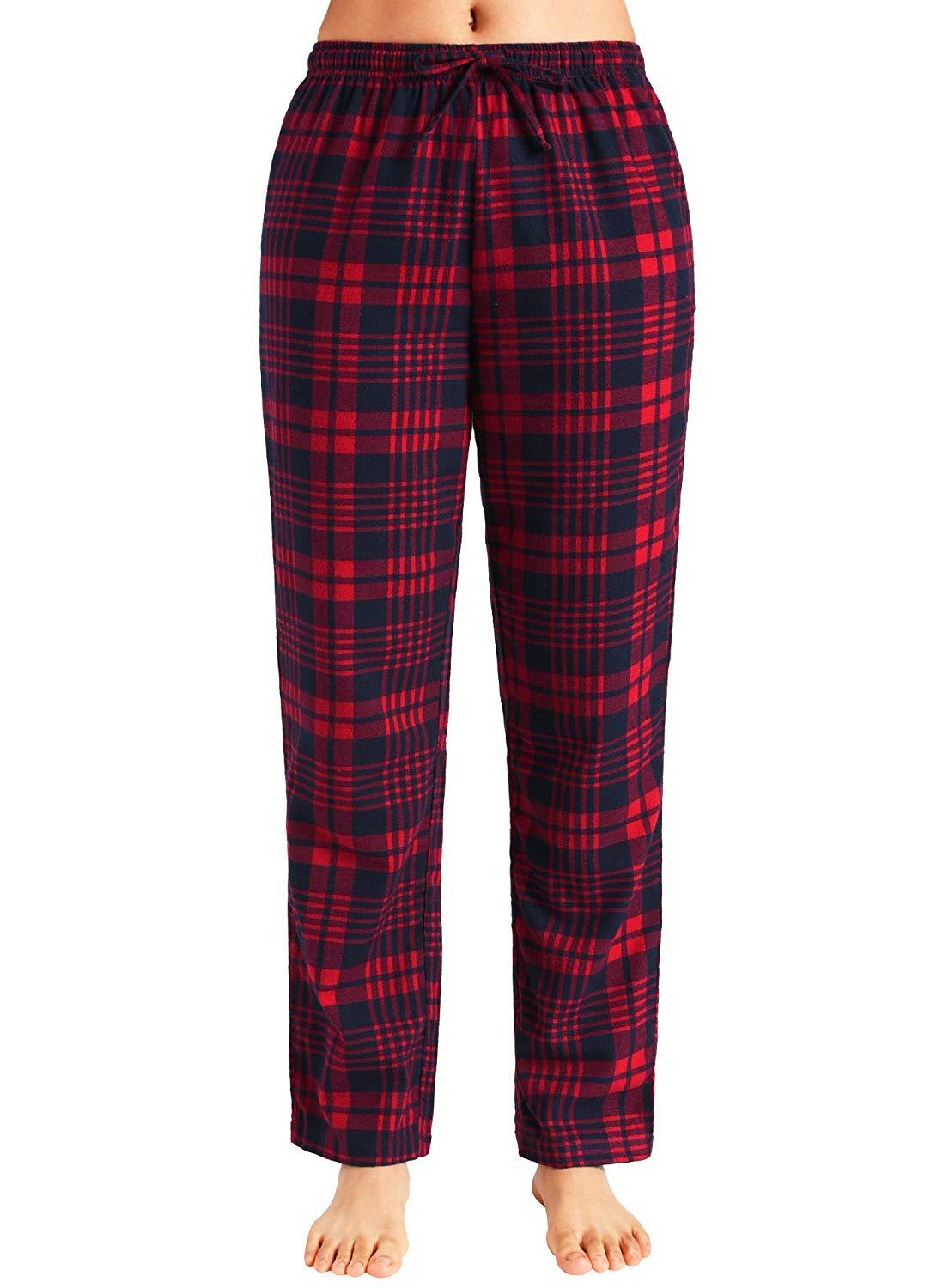 Women’s Pajama Pants Cotton Lounge Pants Plaid PJs Bottoms - Latuza