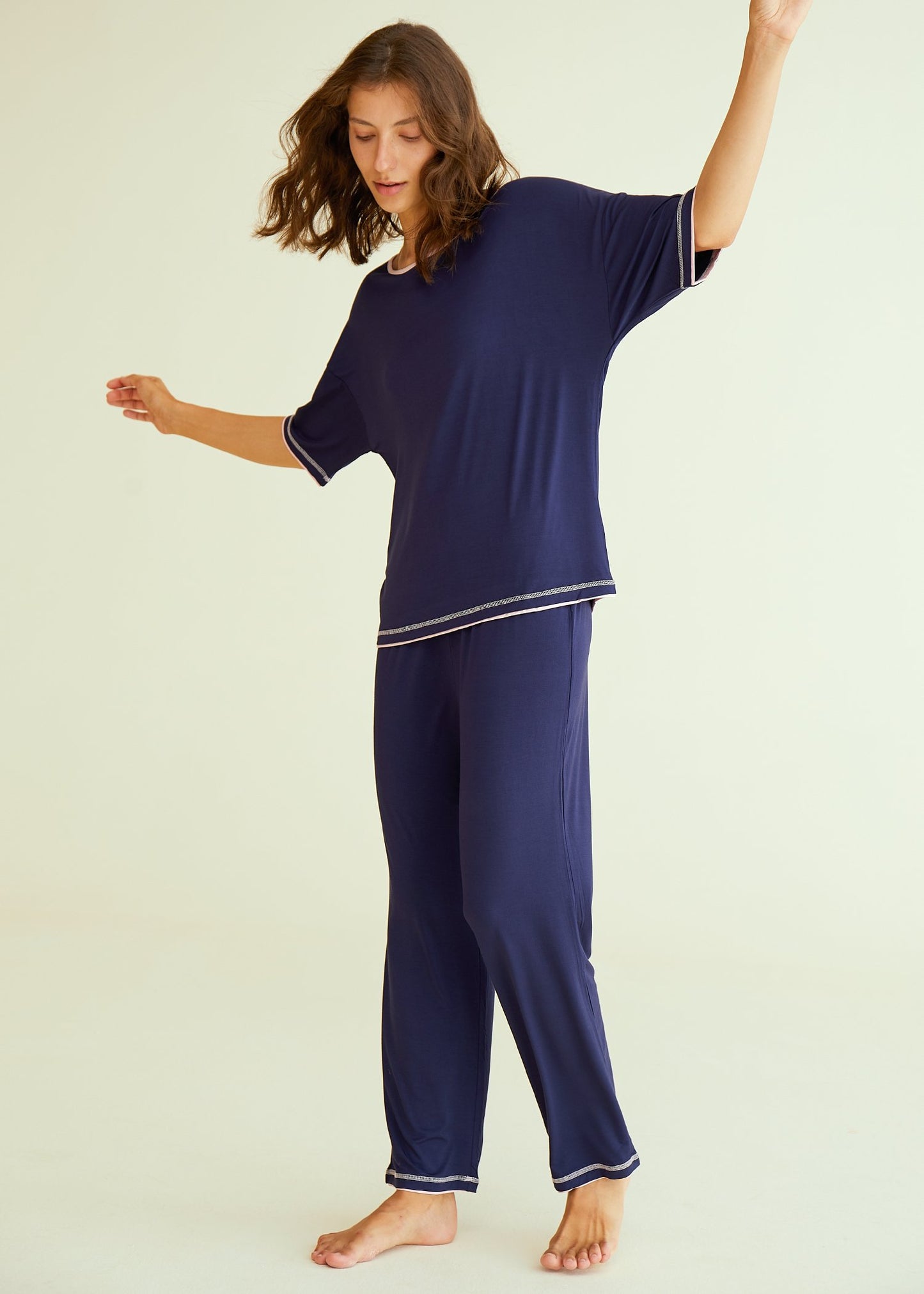 Women's 3/4 Sleeve Scoop Neck Bamboo Pajama Set - Latuza