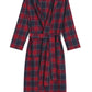 Men's Cotton Flannel Long Robe Full Length Plaid Bathrobe - Latuza