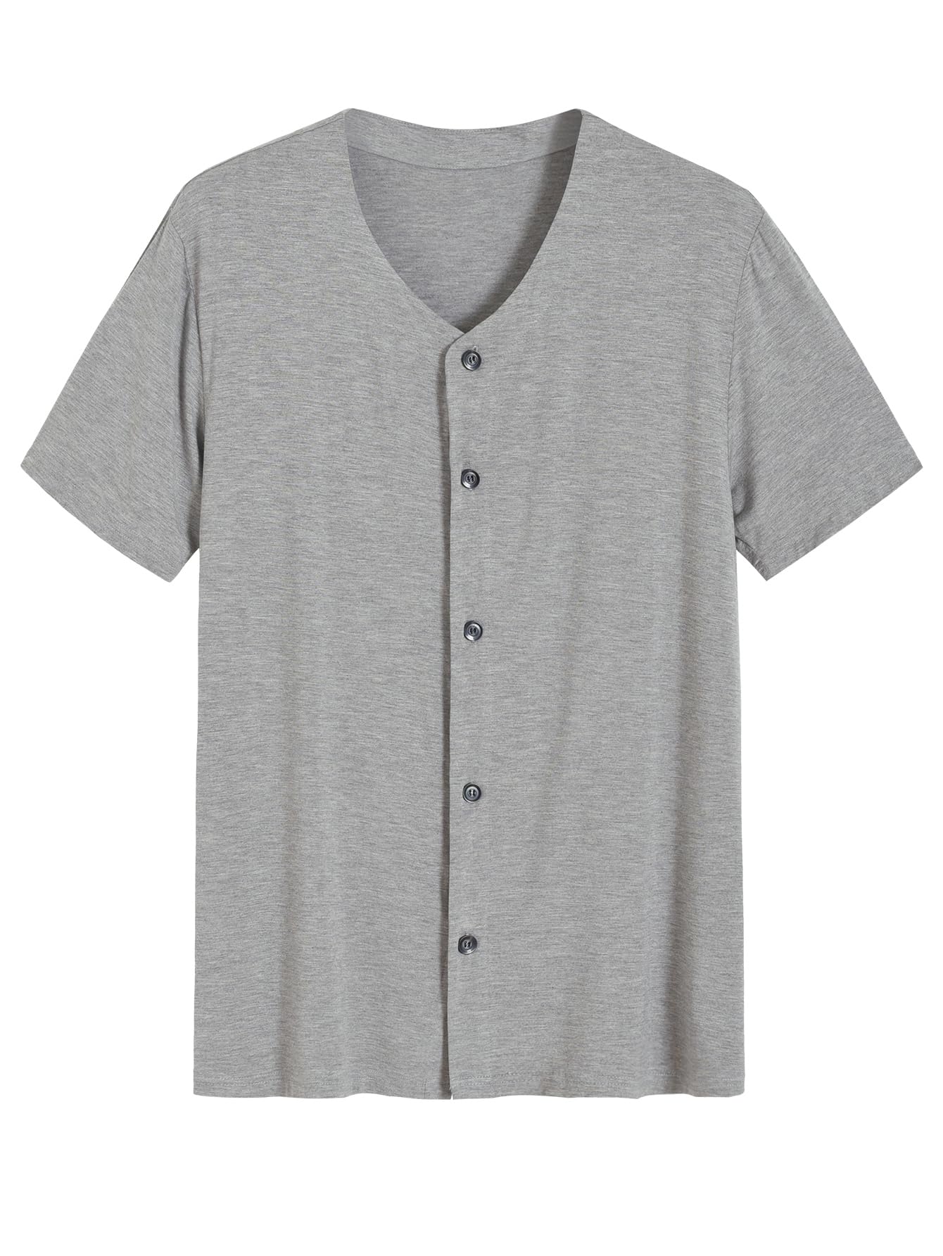 Men's Viscose Pajama Top Button Up Sleep Shirt - Latuza