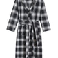 Men's Cotton Flannel Long Robe Full Length Plaid Bathrobe - Latuza