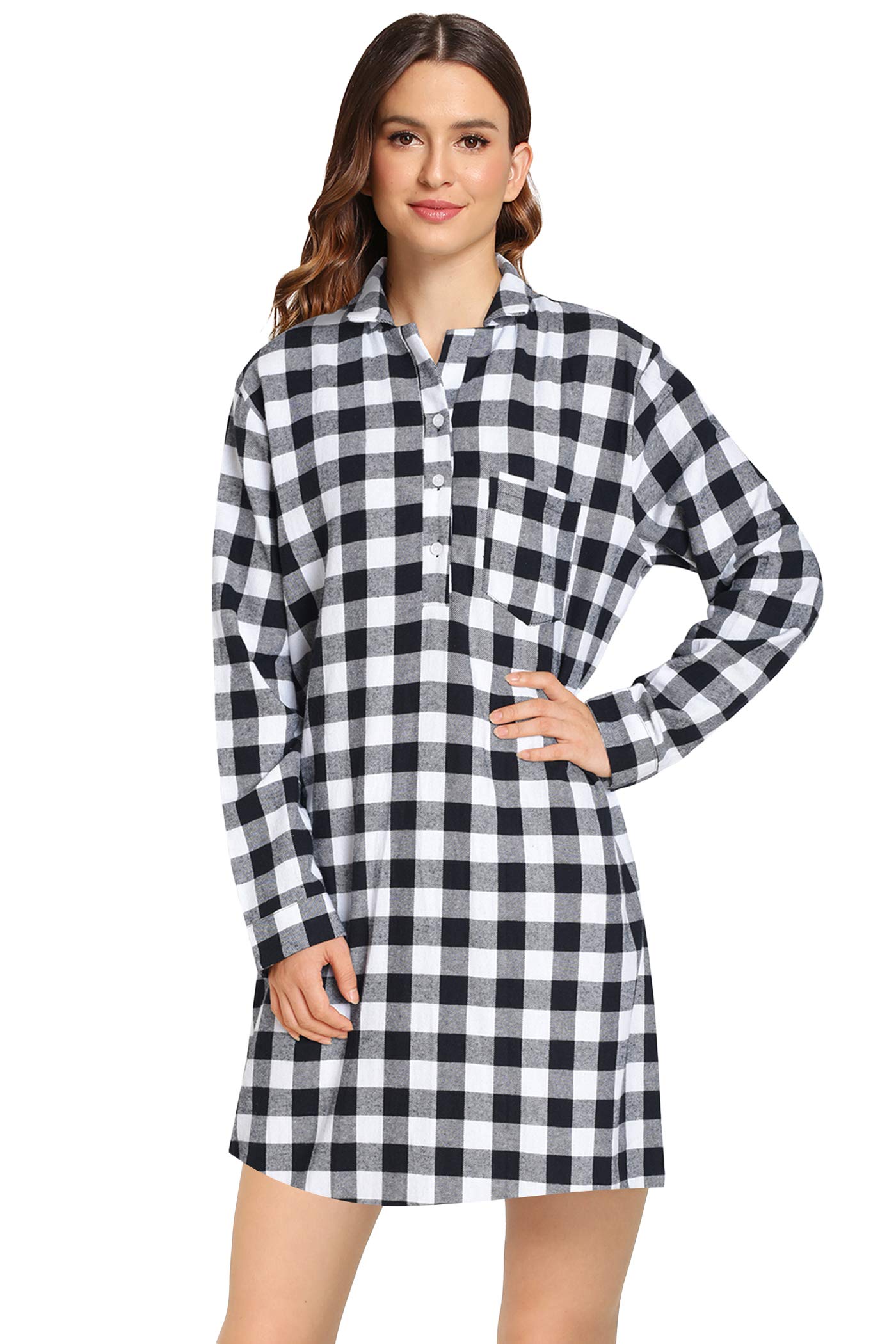 Shirt Floor Length Flannel Nightgowns Organic-Cotton Heritage