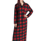 Women's Plaid Flannel Nightgowns Full Length Sleep Shirts - Latuza