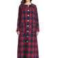 Women's Cotton Flannel Button Up Robe Long Sleeves Housecoat - Latuza