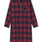 Men's Cotton Flannel Nightshirts Long Sleeve Night Gown - Latuza