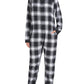 Women's Flannel Zipper Onesie Long Sleeves Pajama Jumpsuit - Latuza