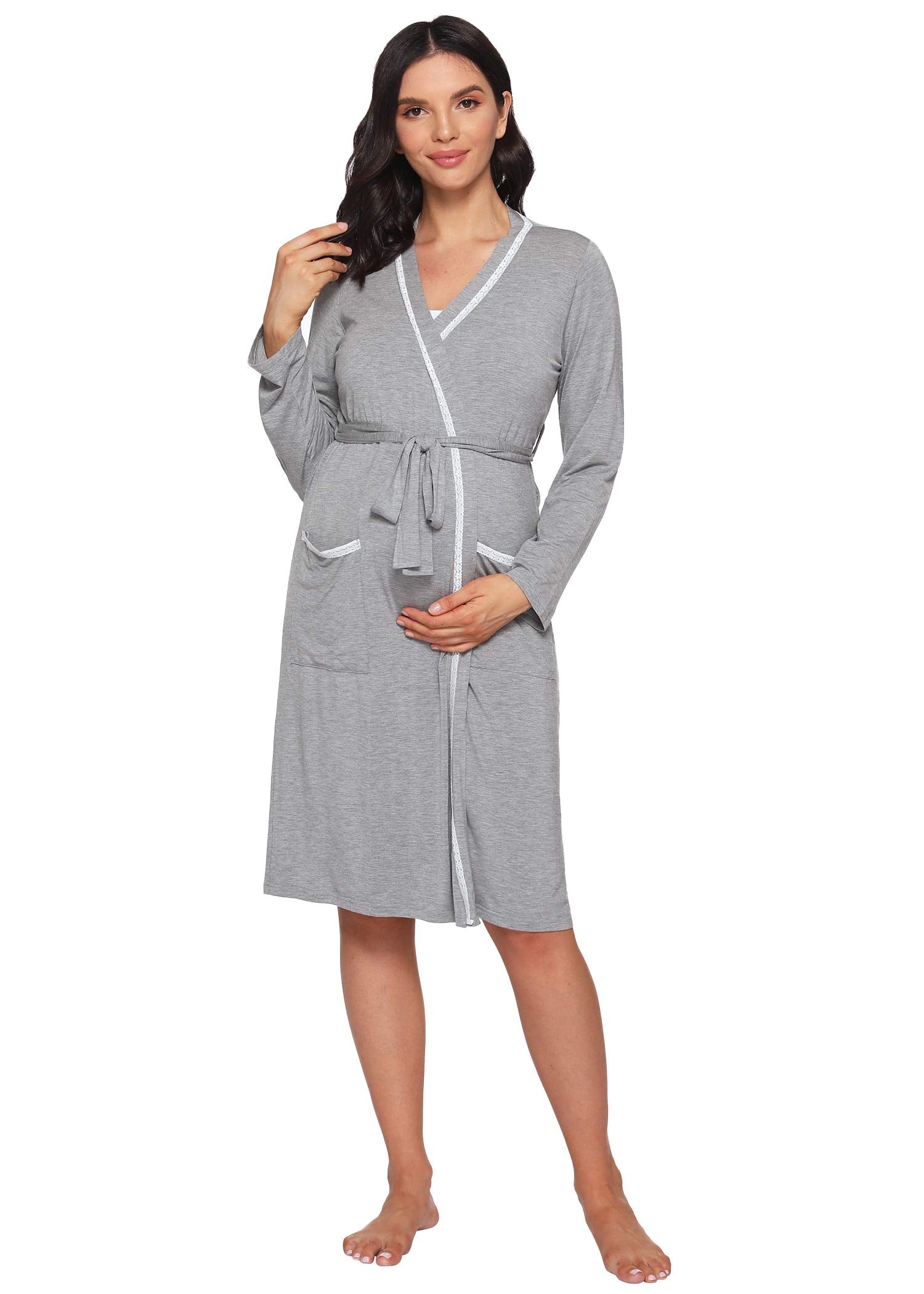 Women's Soft Bamboo Viscose Maternity Nursing Robe - Latuza