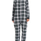 Women's Flannel Zipper Onesie Long Sleeves Pajama Jumpsuit - Latuza