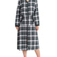 Women's Cotton Plaid Nightgown Long Flannel Zipper Nightgown - Latuza