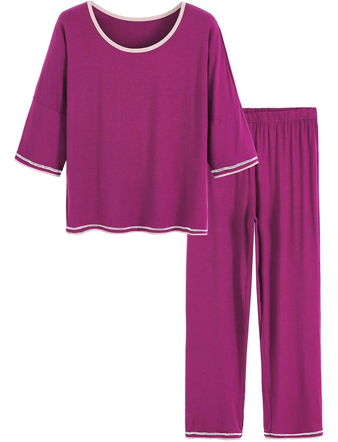 Women's Bamboo 3/4 Sleeve Nursing PJ Set, Snuggle Bugz