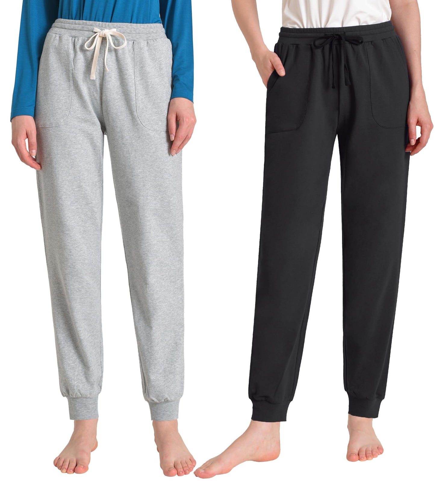 Women's Lounge Pants with Pockets Comfy Cotton PJ Bottoms - Latuza