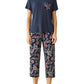 Women's Capri Pajamas Lounge Set - Latuza