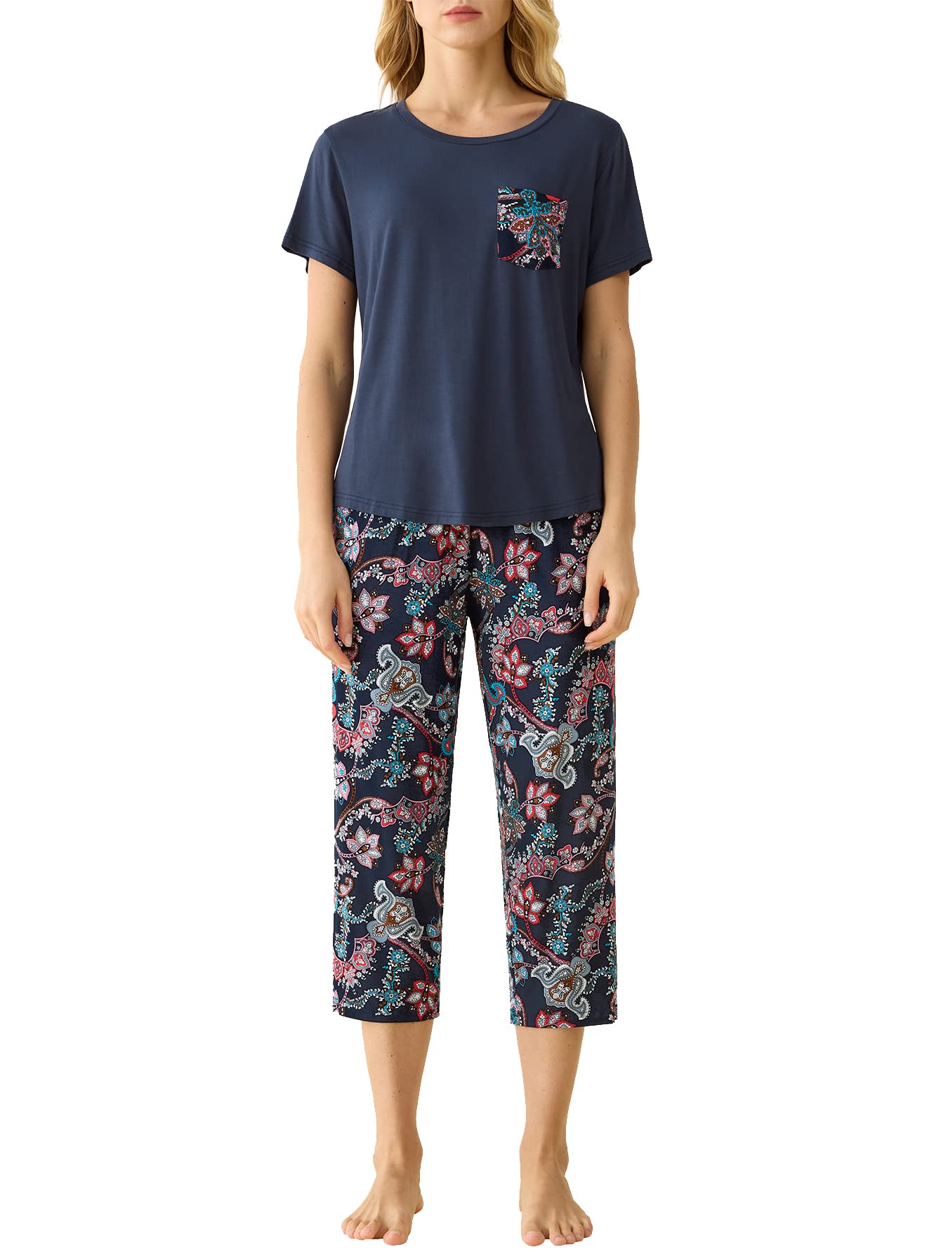 Women's Capri Pajamas Lounge Set - Latuza