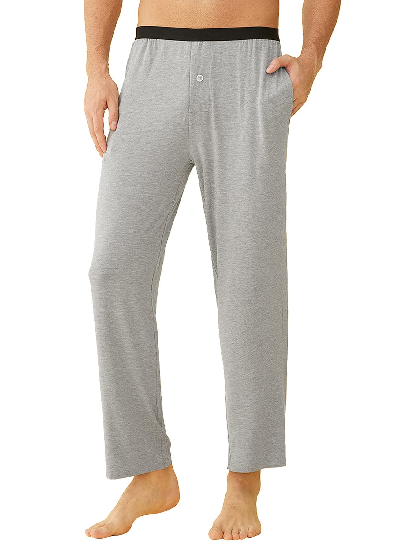 Men's Bamboo Viscose Pajama Bottoms Lounge Pants with Pockets - Latuza