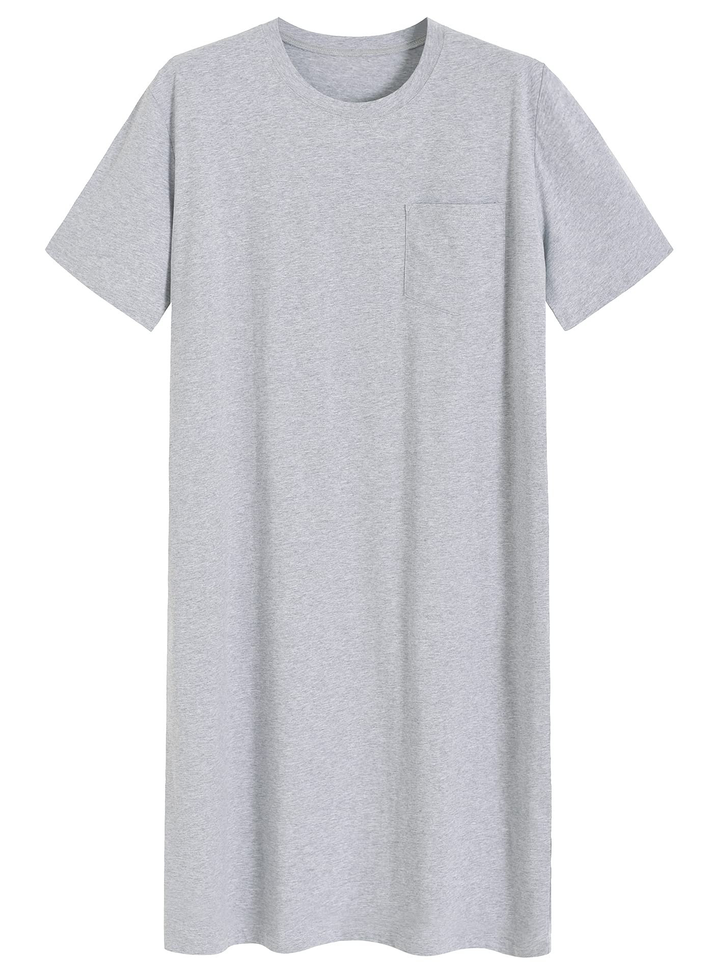 Men's Cotton Nightshirt Short Sleeves Sleep Shirt Nightgown - Latuza