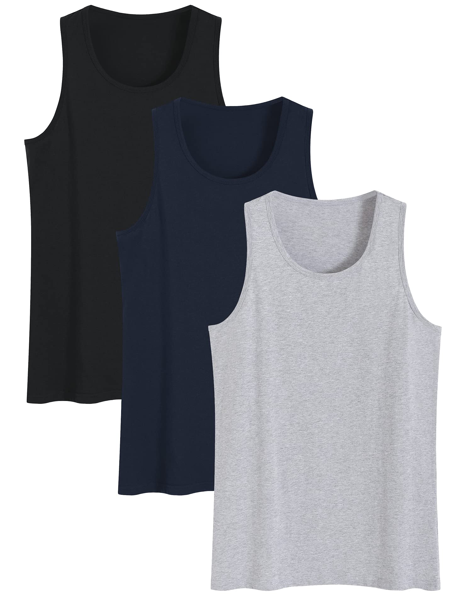 Men's Cotton Knit Tank Top Sleeveless Pajama Shirt - Latuza