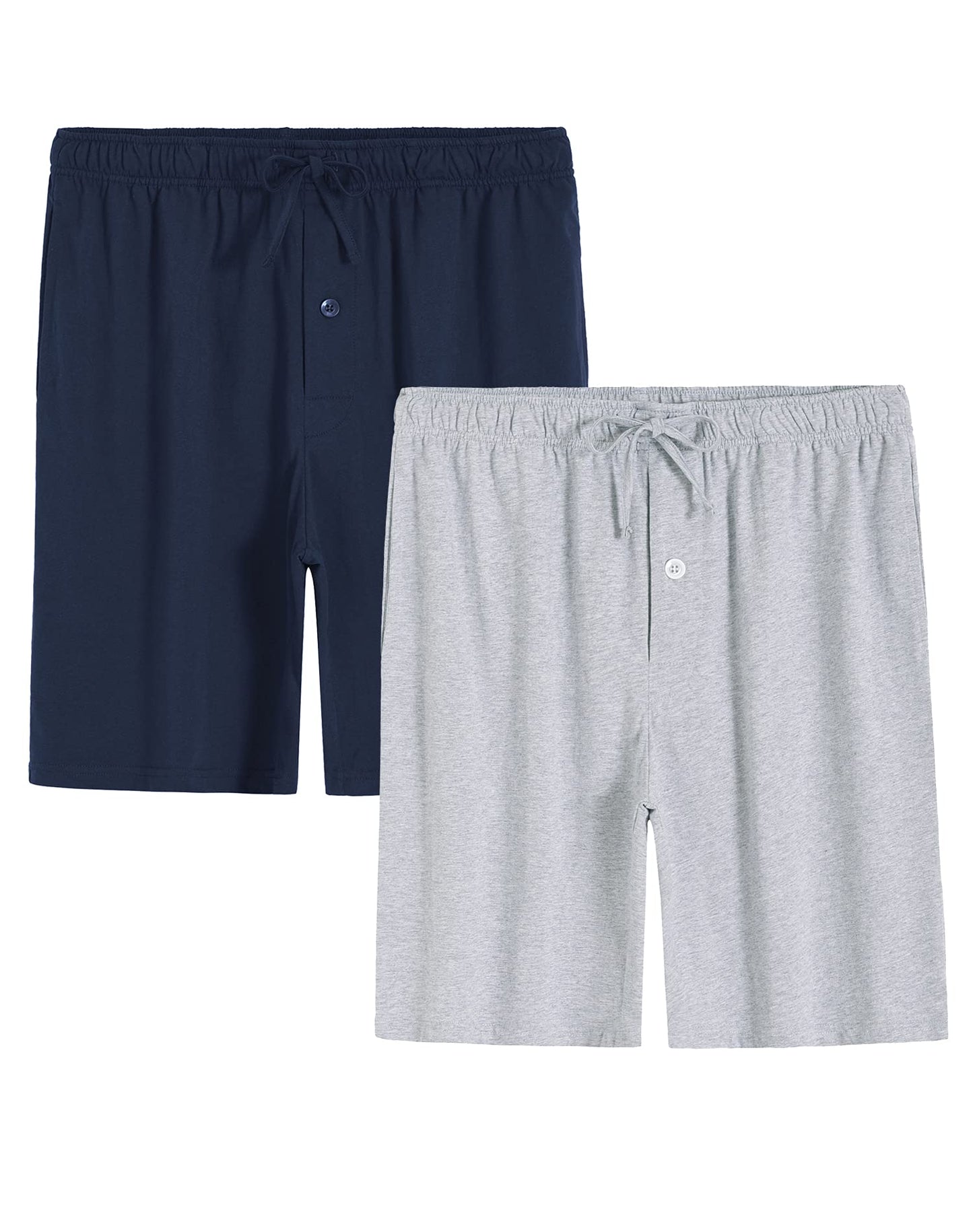 Men's Cotton Pajama Bottoms Soft Lounge Shorts with Pockets - Latuza