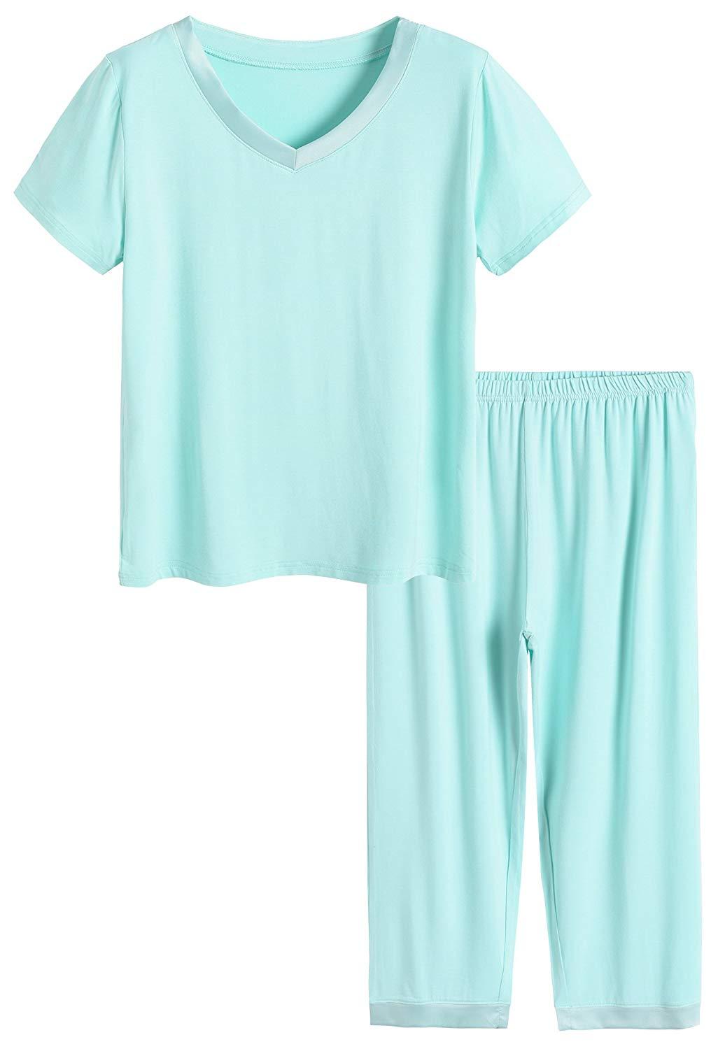 Women’s Bamboo Tops with Capri Pants Pajamas Set - Latuza