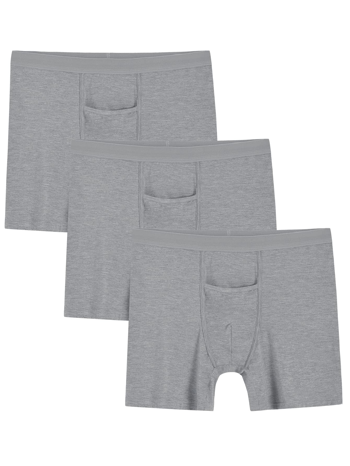 Men's Viscose Boxer Briefs Horizontal Fly Underwear Pack - Latuza