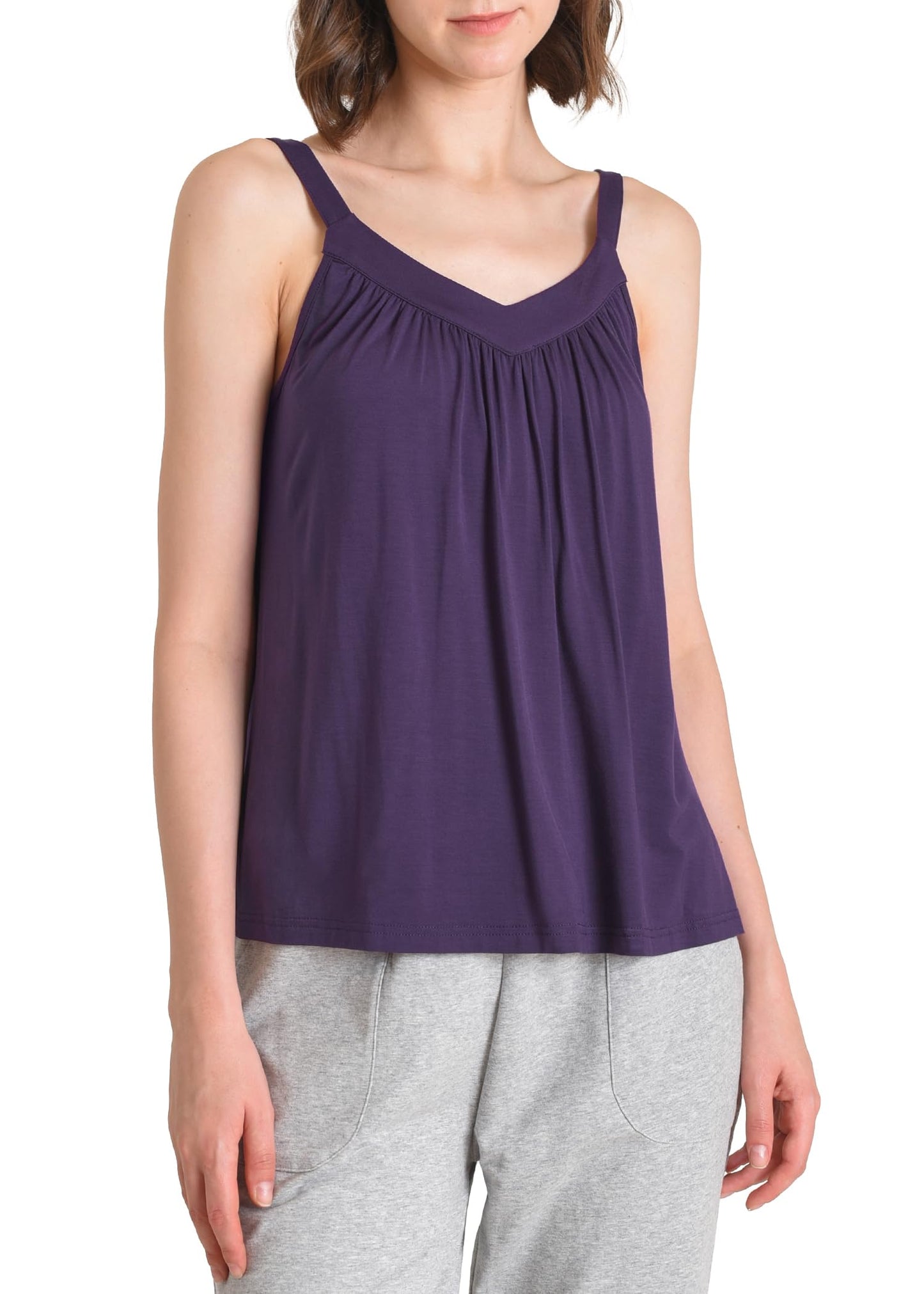 Women's Viscose Cami Pajama Top Cute Sleep Tank Top - Latuza