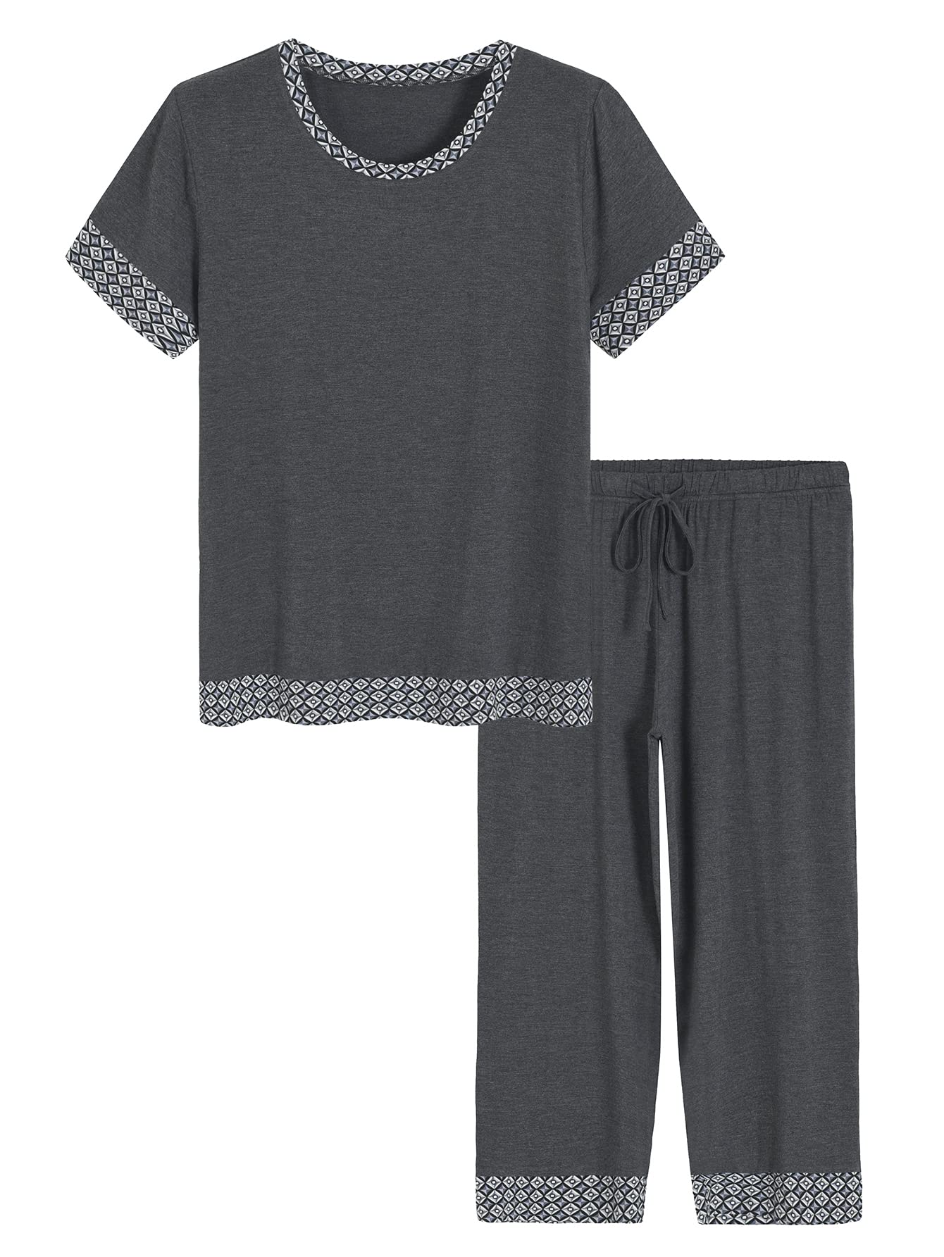 Women's Bamboo Viscose Capri Lounge Pajama Set - Latuza