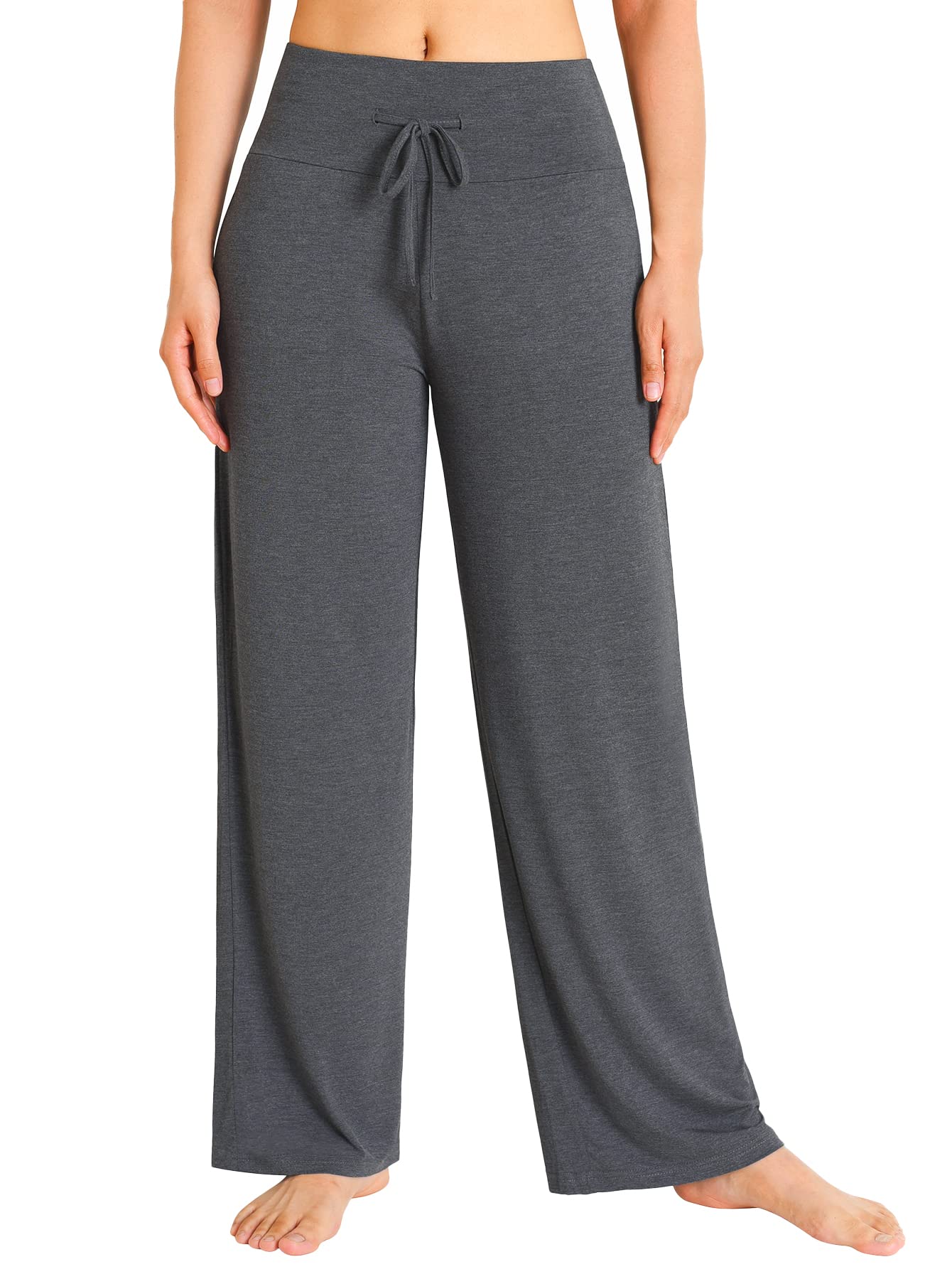 Women's Bamboo Viscose Wide Leg Lounge Pants Palazzo Sleep Bottoms - Latuza