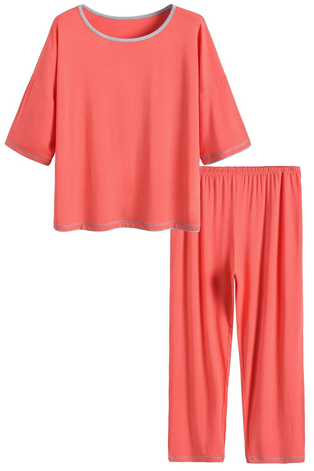 Women's 3/4 Sleeve Scoop Neck Bamboo Pajama Set - Latuza