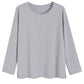 Women's Soft Cotton Long Sleeves Pajama Top Sleep T-Shirt - Latuza