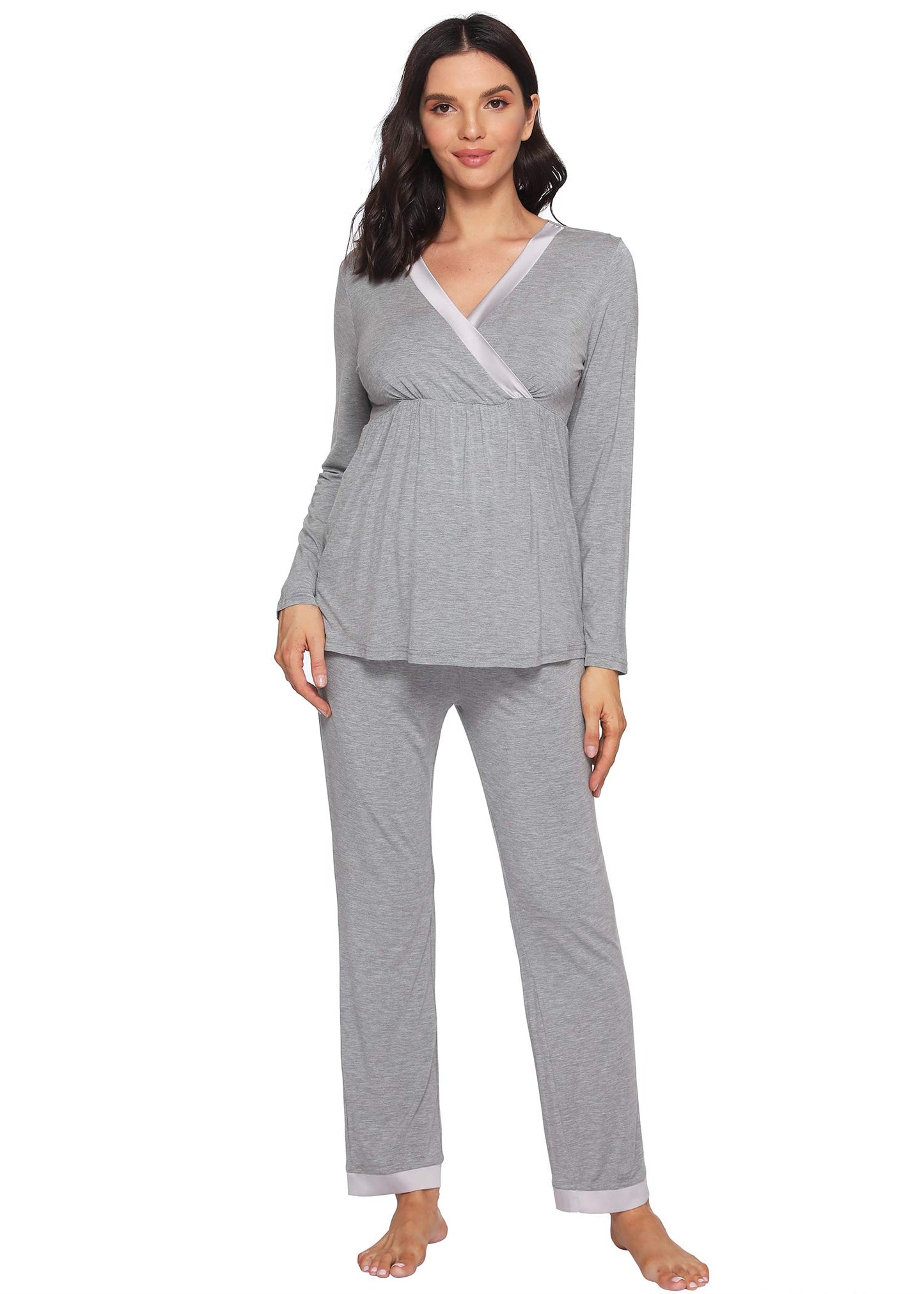 Women's Maternity Pajama Pants Set Nursing Loungewear - Latuza