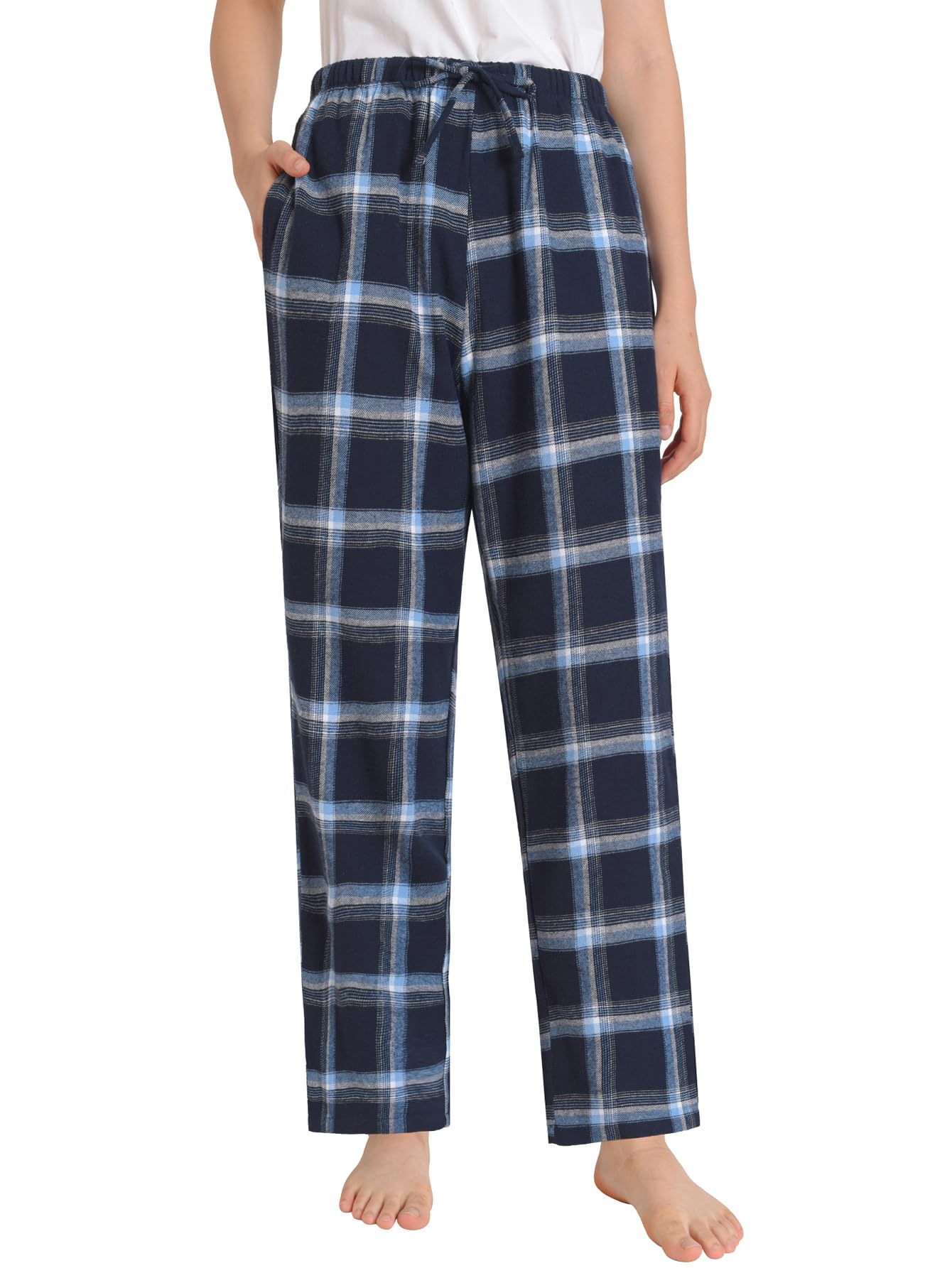 Women's Petite Cotton Lounge Pants Flannel Pajama Pants with Pockets - Latuza