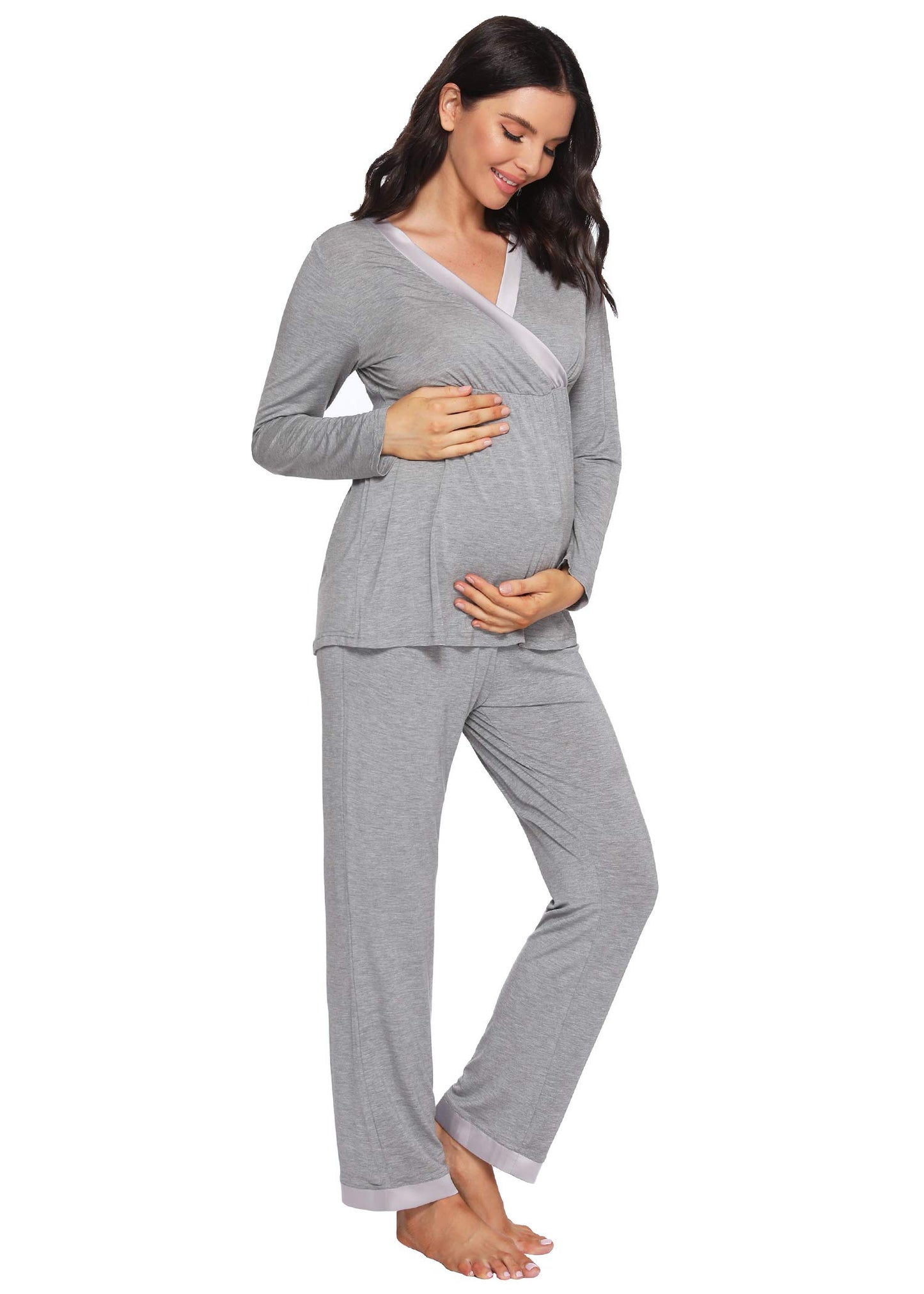 Women's Maternity Pajama Pants Set Nursing Loungewear