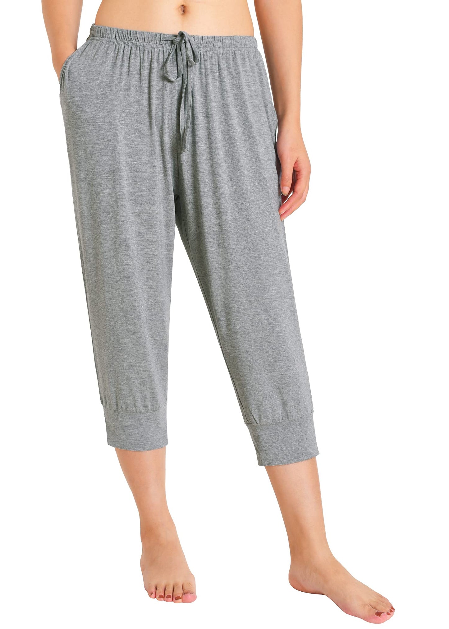 Women's Bamboo Viscose Jogger Capri Pajama Lounge Pants - Latuza