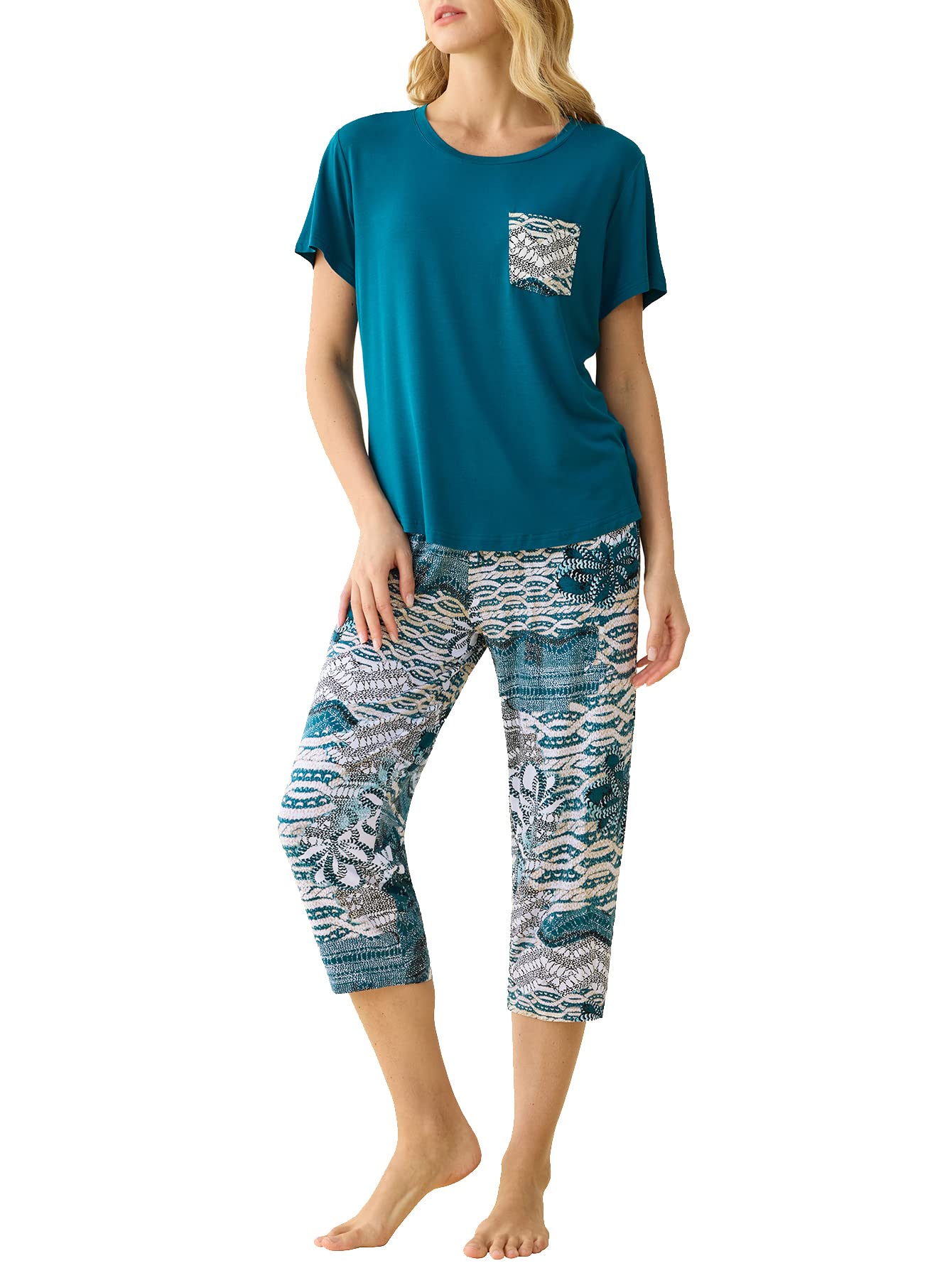 Women's Capri Pajamas Lounge Set - Latuza