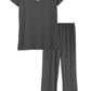 Women's Bamboo Sleepwear Short Sleeves Top with Pants Pajama Set - Latuza