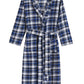 Men's Cotton Flannel Long Robe Full Length Plaid Bathrobe - Latuza