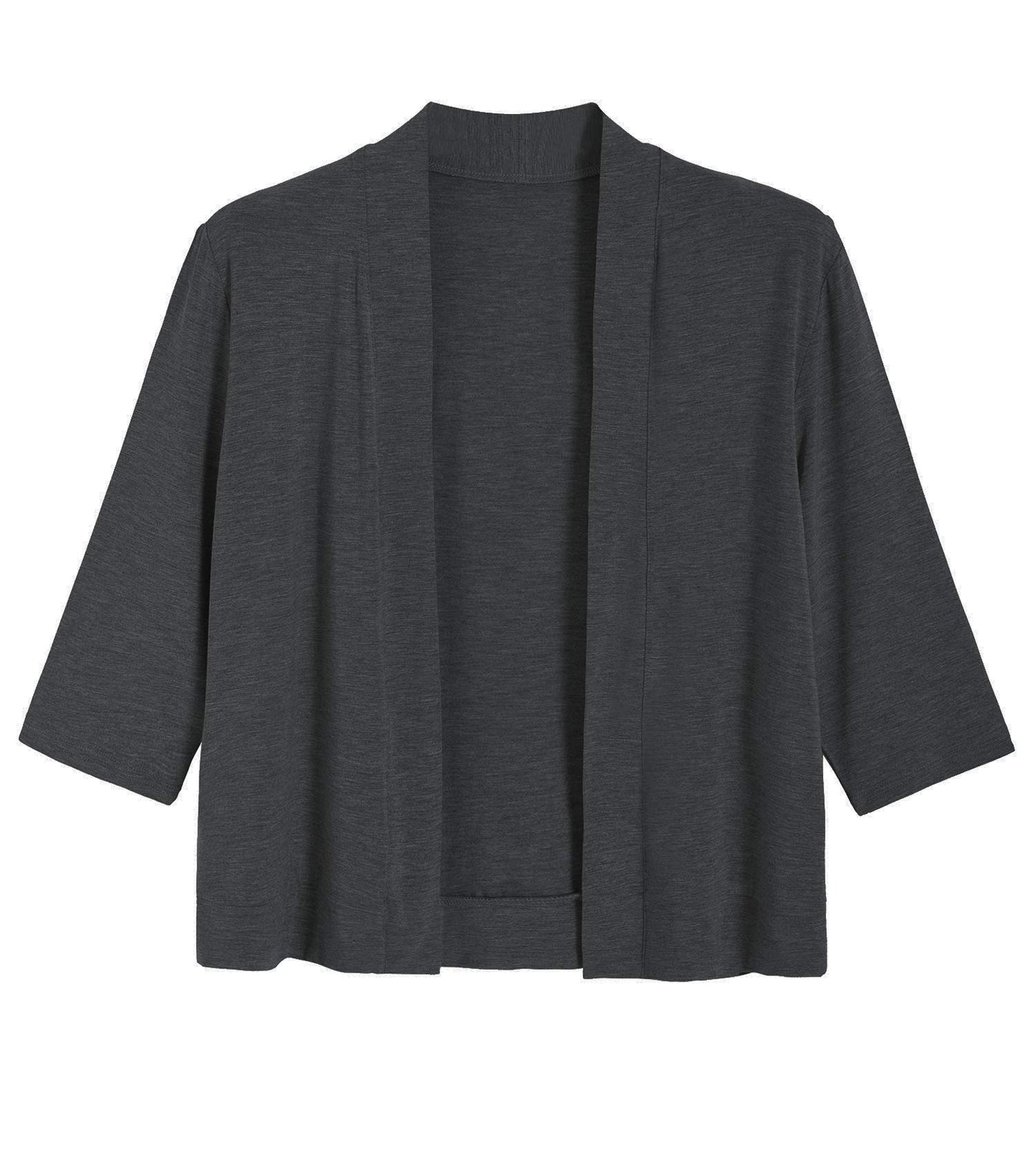 Women's Bamboo Viscose Knit Open Front Cropped Cardigan - Latuza