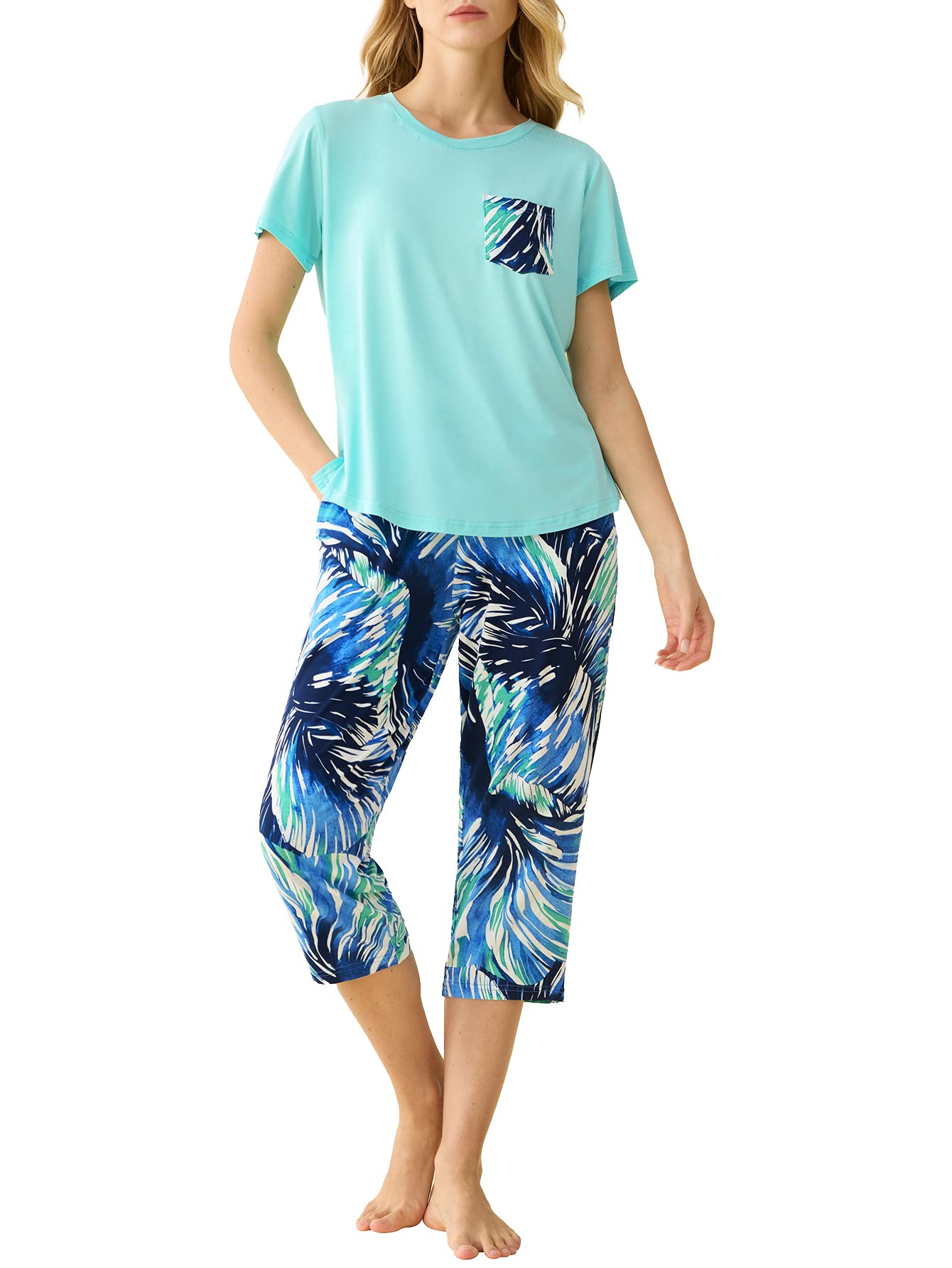 Women's Capri Pajamas Lounge Set - Latuza