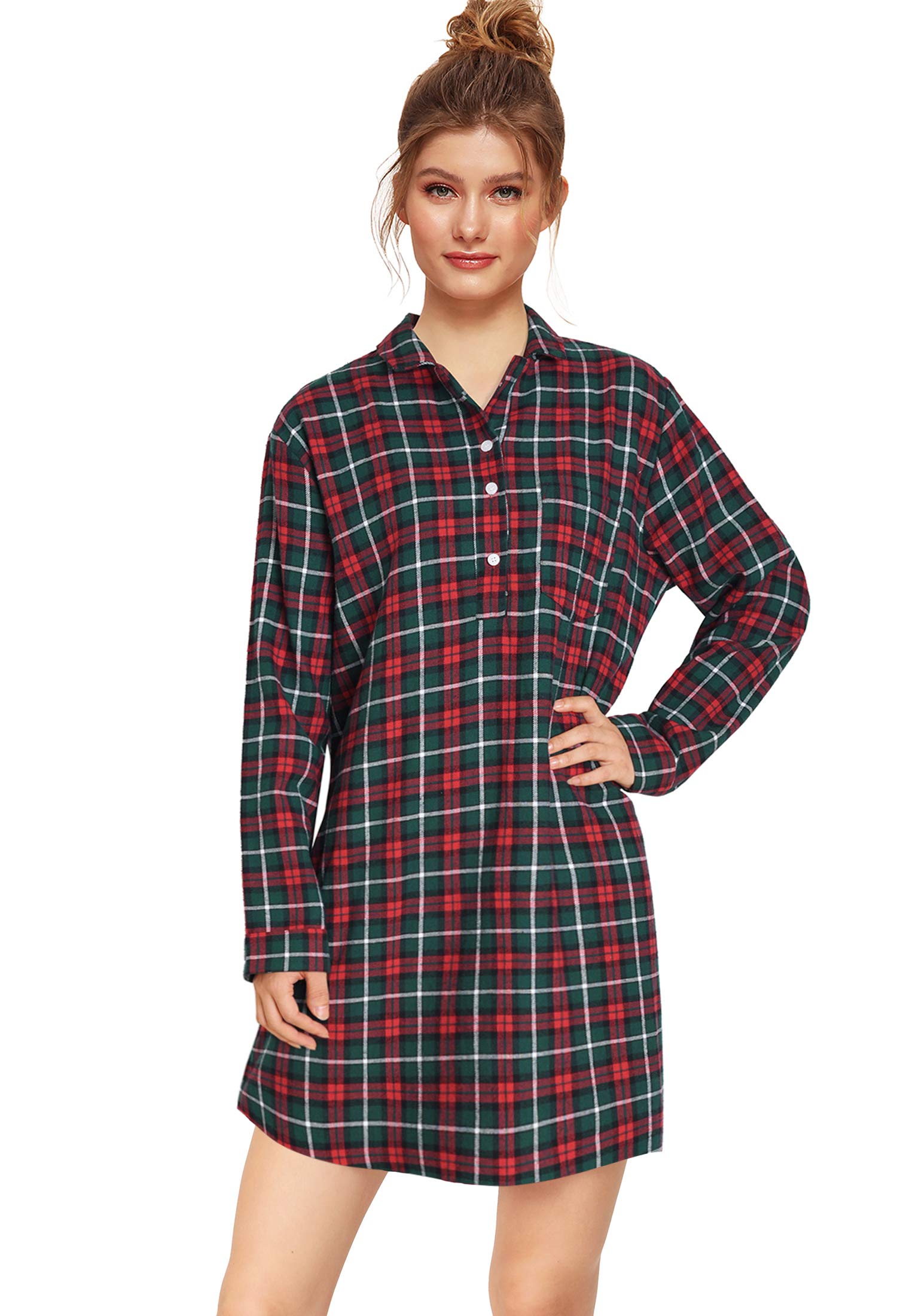 Women's Cotton Flannel Nightgown - Latuza