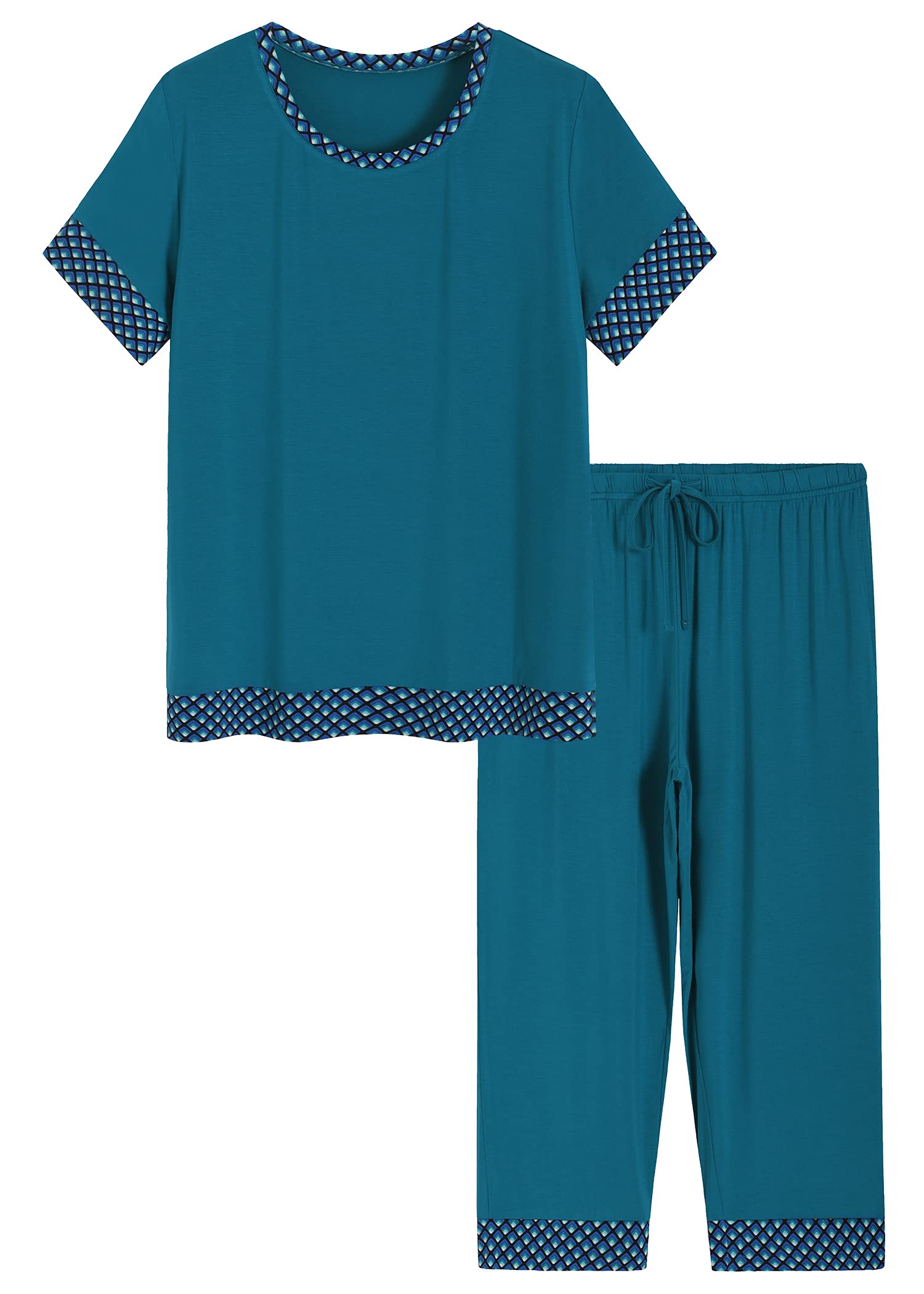 Women's Bamboo Viscose Capri Lounge Pajama Set - Latuza