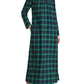 Women's Plaid Flannel Nightgown Long Sleeve V-Neck Nightgown with Pockets - Latuza