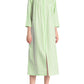 Women's Cotton Zip Up Robe 3/4 Sleeves Housecoat Long Duster with Pockets - Latuza