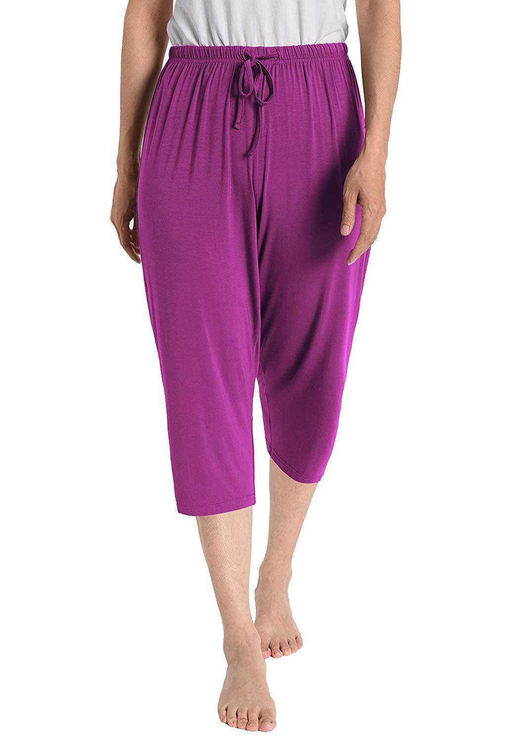 Women's Knit Bamboo Viscose Capris Sleepwear - Latuza