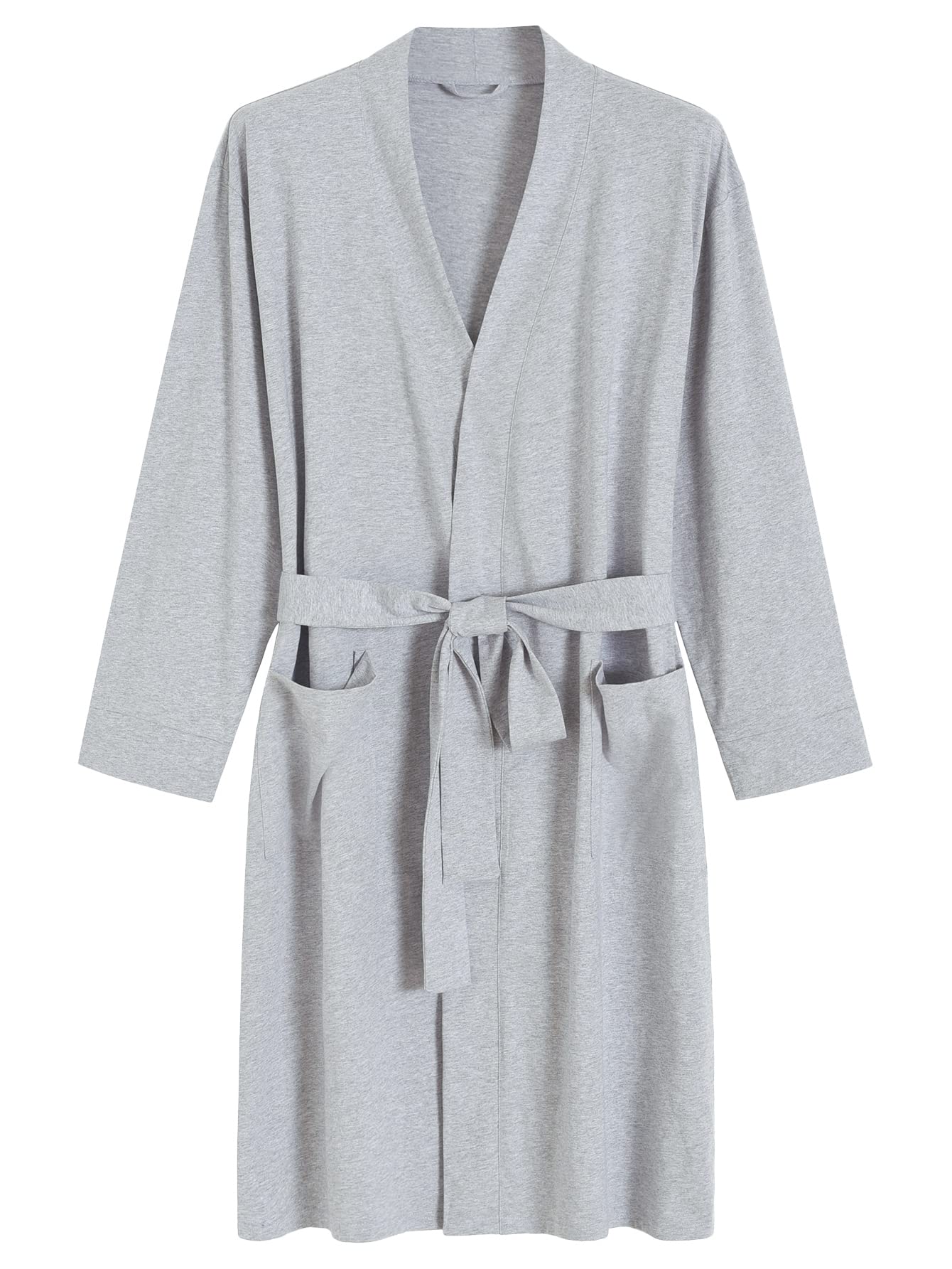 Men's Cotton Kimono Robe Lightweight Bathrobe - Latuza