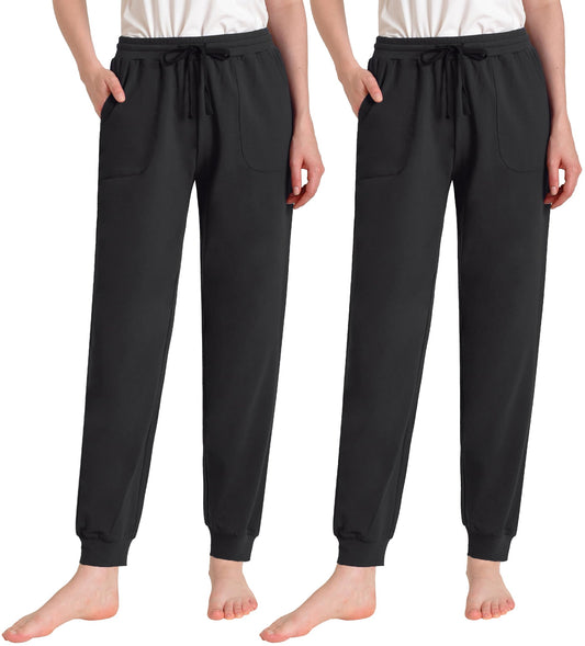 Women's Lounge Pants with Pockets Comfy Cotton PJ Bottoms - Latuza