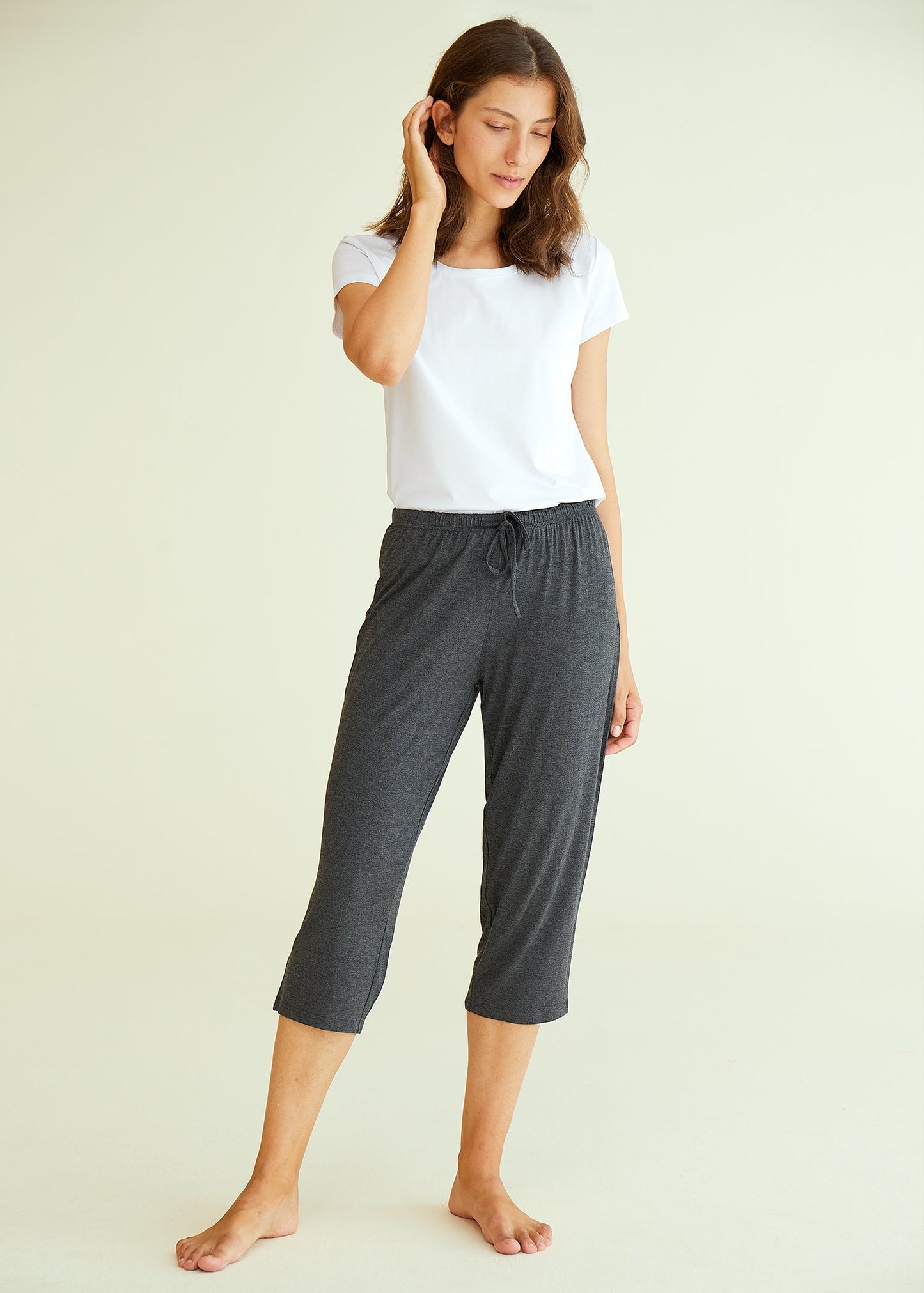 Women's Knit Bamboo Viscose Capris Sleepwear - Latuza