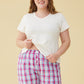 Women's Sleepwear Cotton Plaid Pajama Boxer Shorts