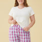 Women's Sleepwear Cotton Plaid Pajama Boxer Shorts