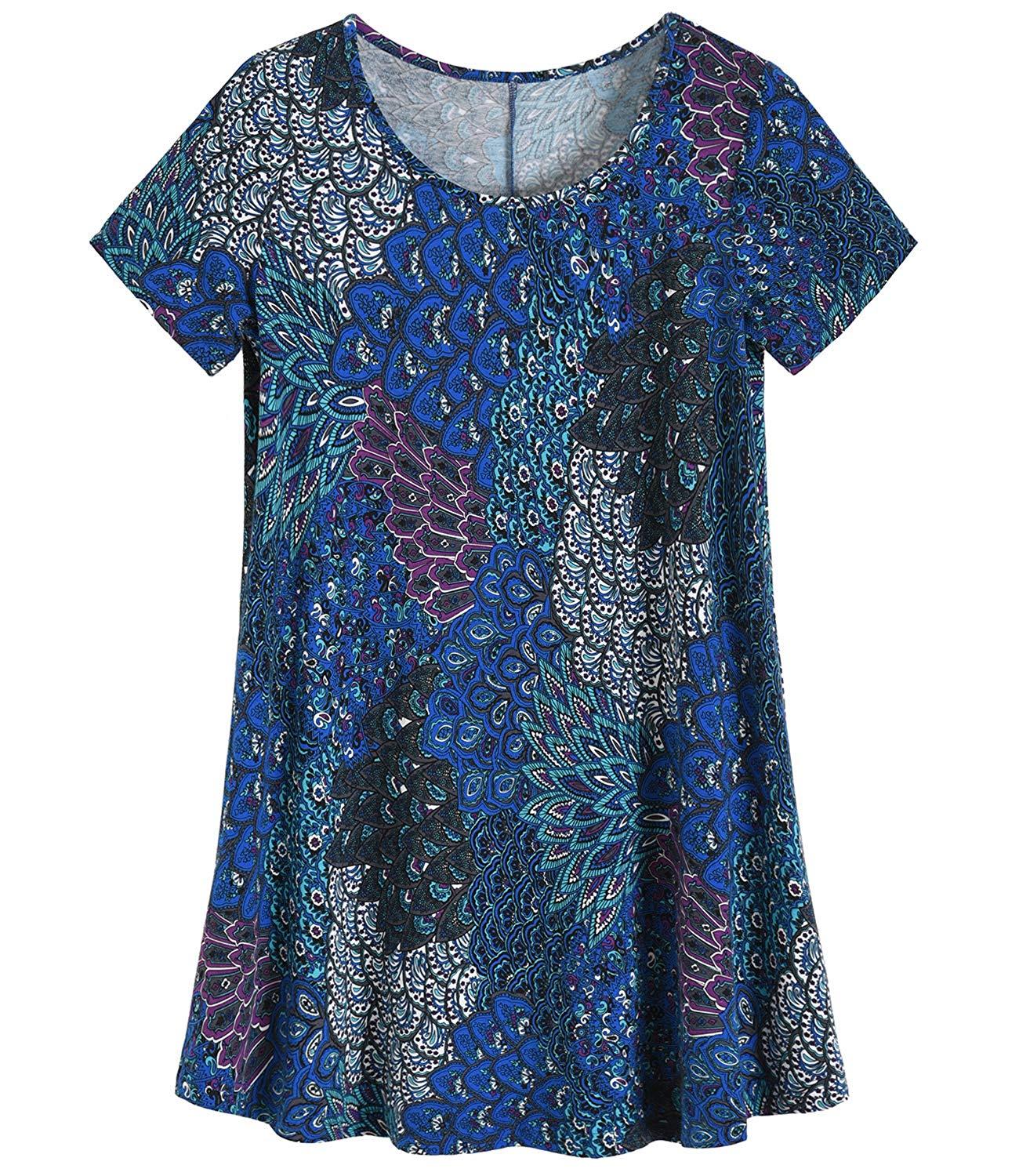 Women's Plus Size Tunic Shirt Swing Tunic Top - Latuza