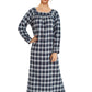 Women's Long Sleeves Cotton Flannel Nightgown - Latuza